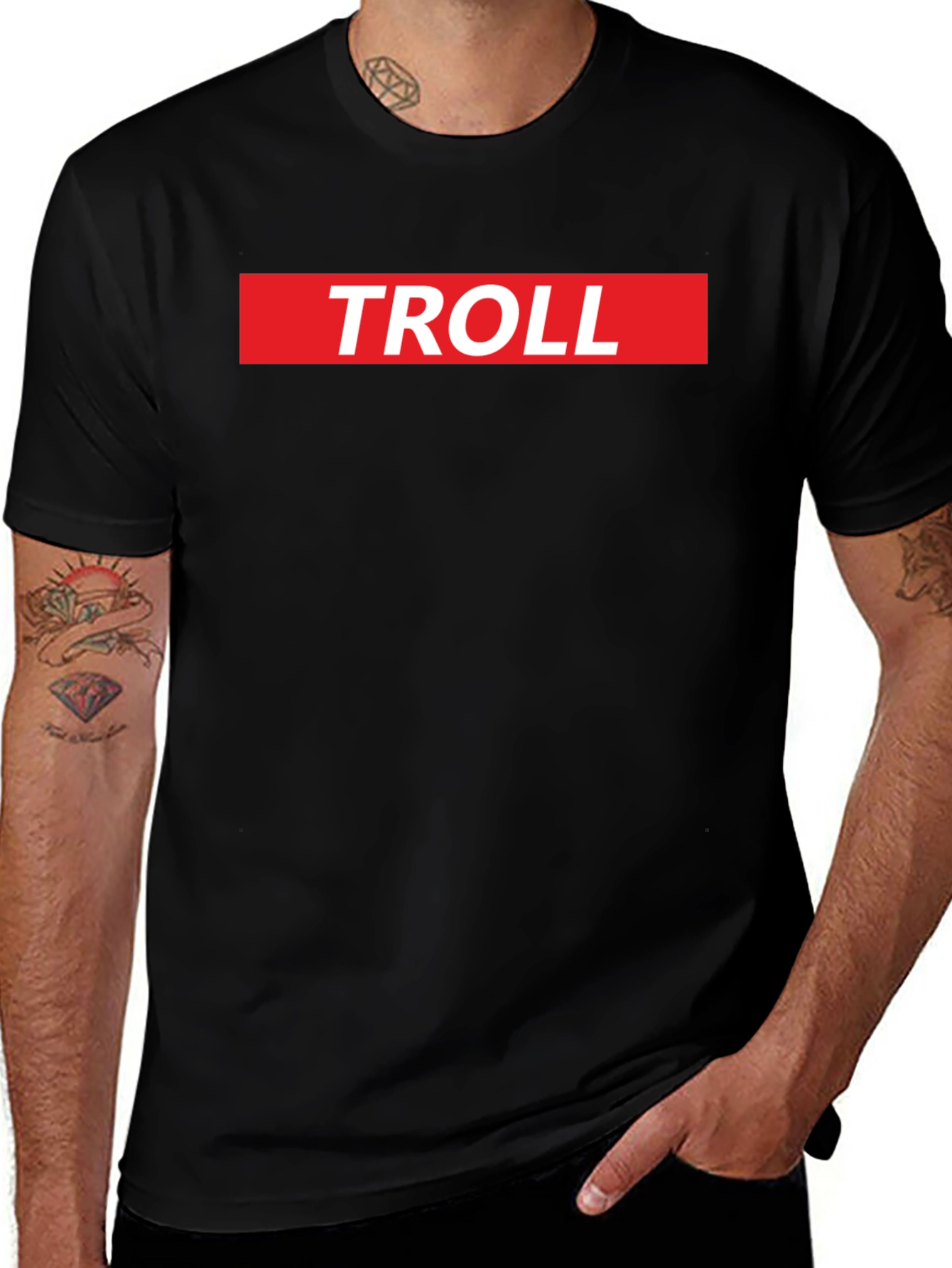 Variant 26 of Troll Box Logo Black T-Shirt - Supreme Style