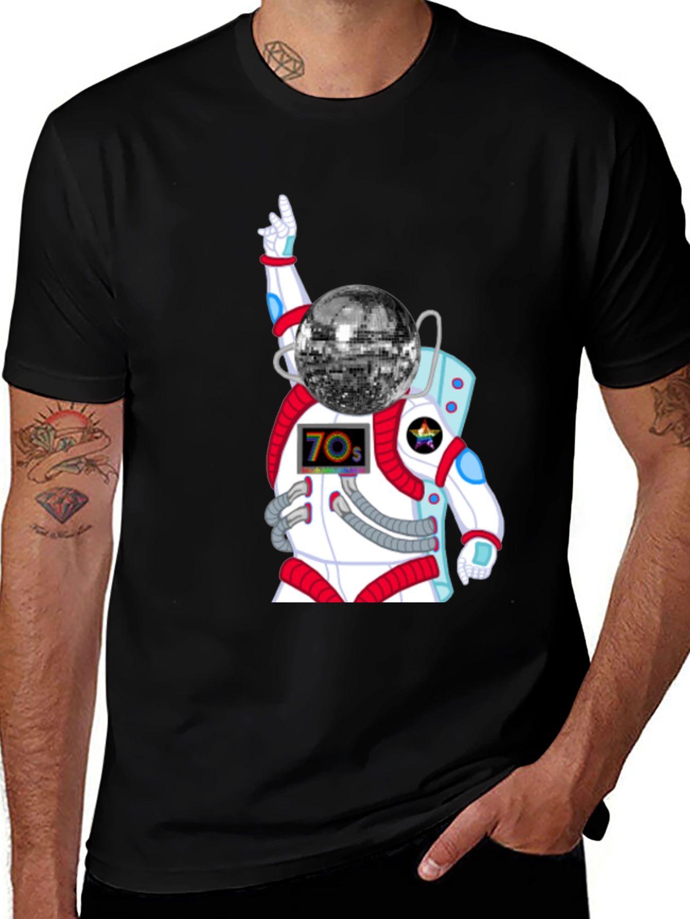 Variant 22 of Retro Astronaut Disco Ball T-Shirt
