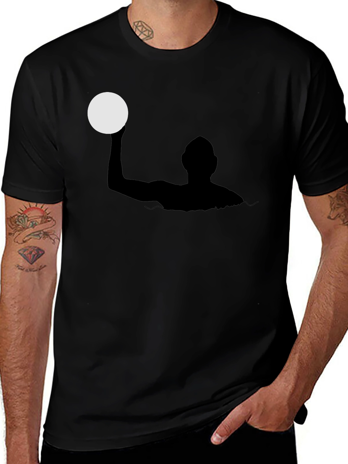 Black Water Polo Silhouette Black T-Shirt main image