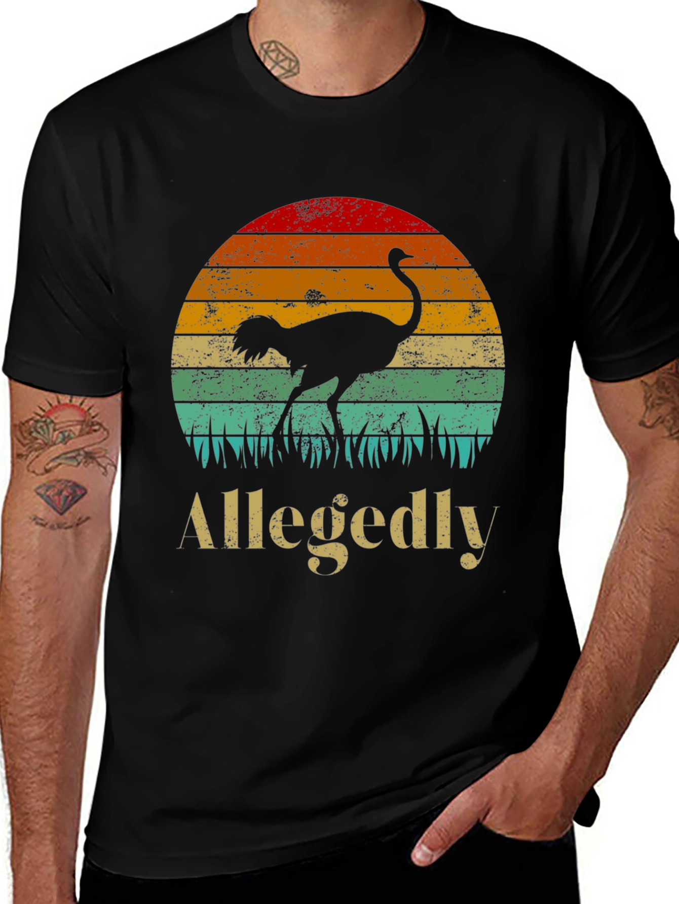 Variant 3 of Allegedly Ostrich Sunset Graphic Tee