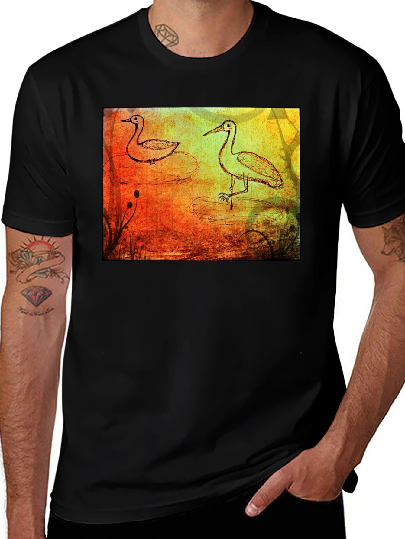 Variant 12 of Vintage Bird Art Graphic T-Shirt