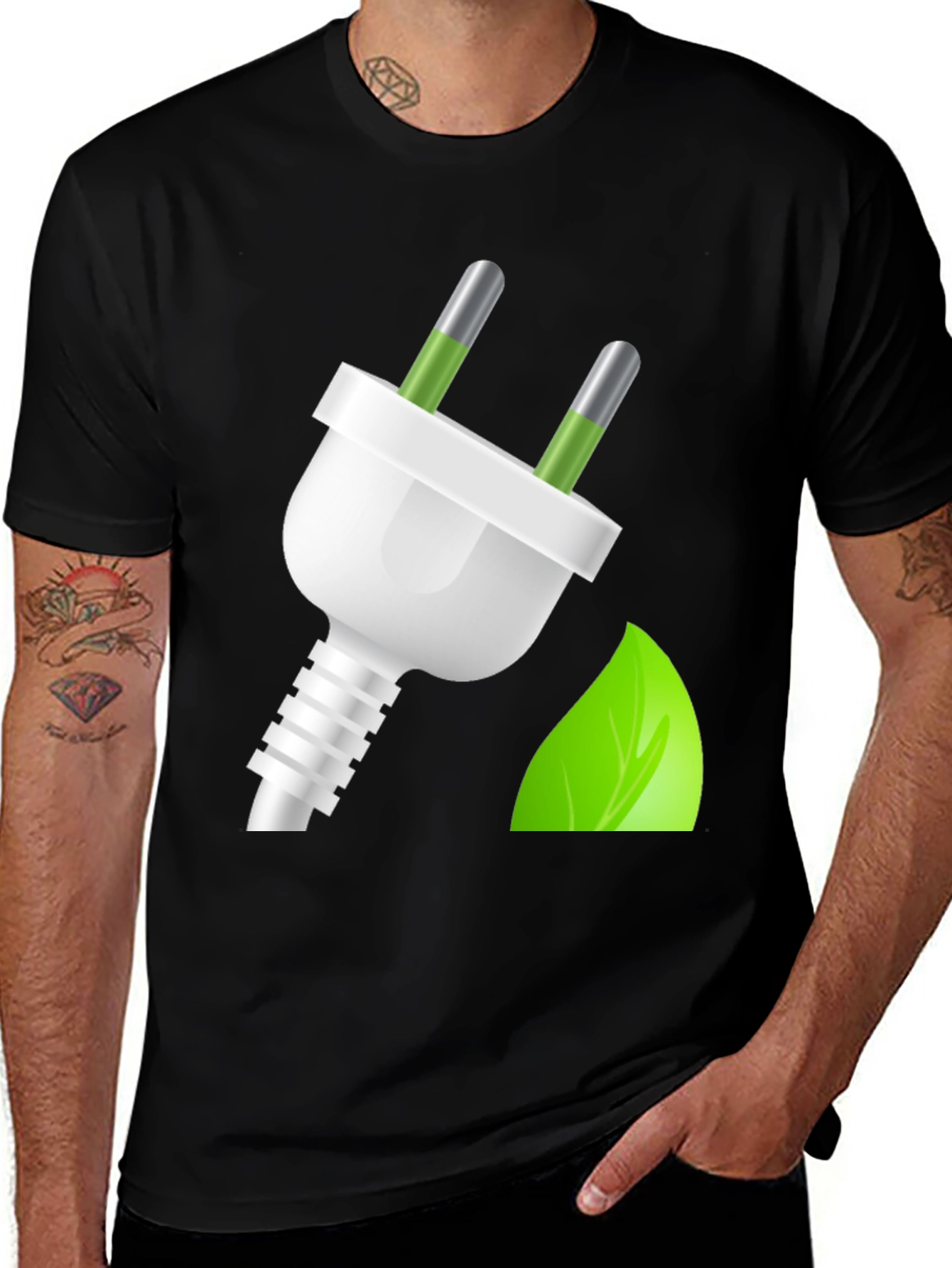 Variant 19 of Eco-Friendly Power T-Shirt - Green Energy Design
