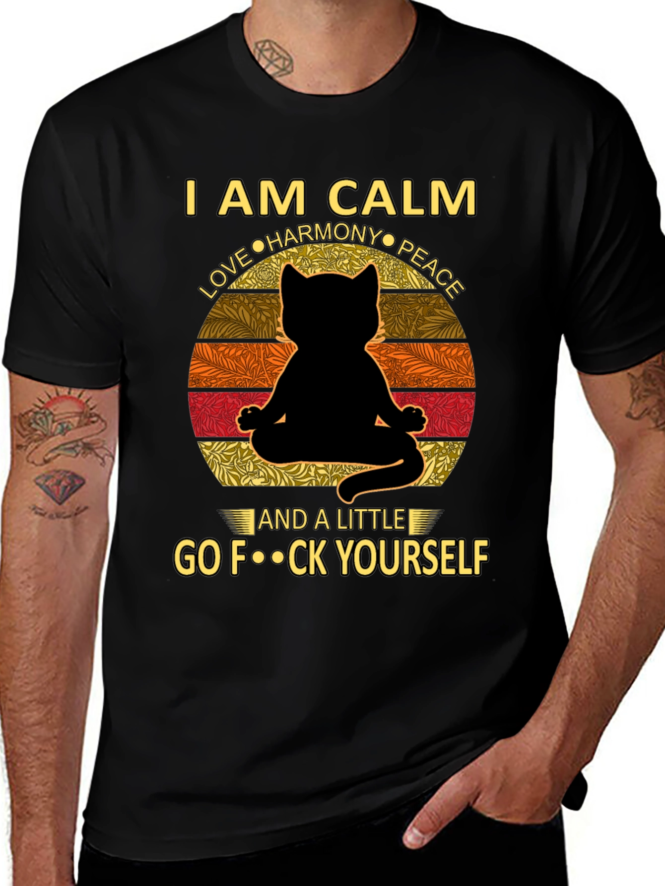 Variant 21 of Calm Cat Graphic Tee - Yoga Humor