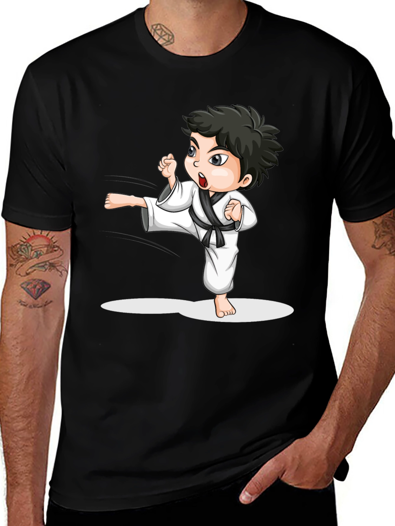 Variant 11 of Karate Kid Graphic Tee - Black Martial Arts T-Shirt