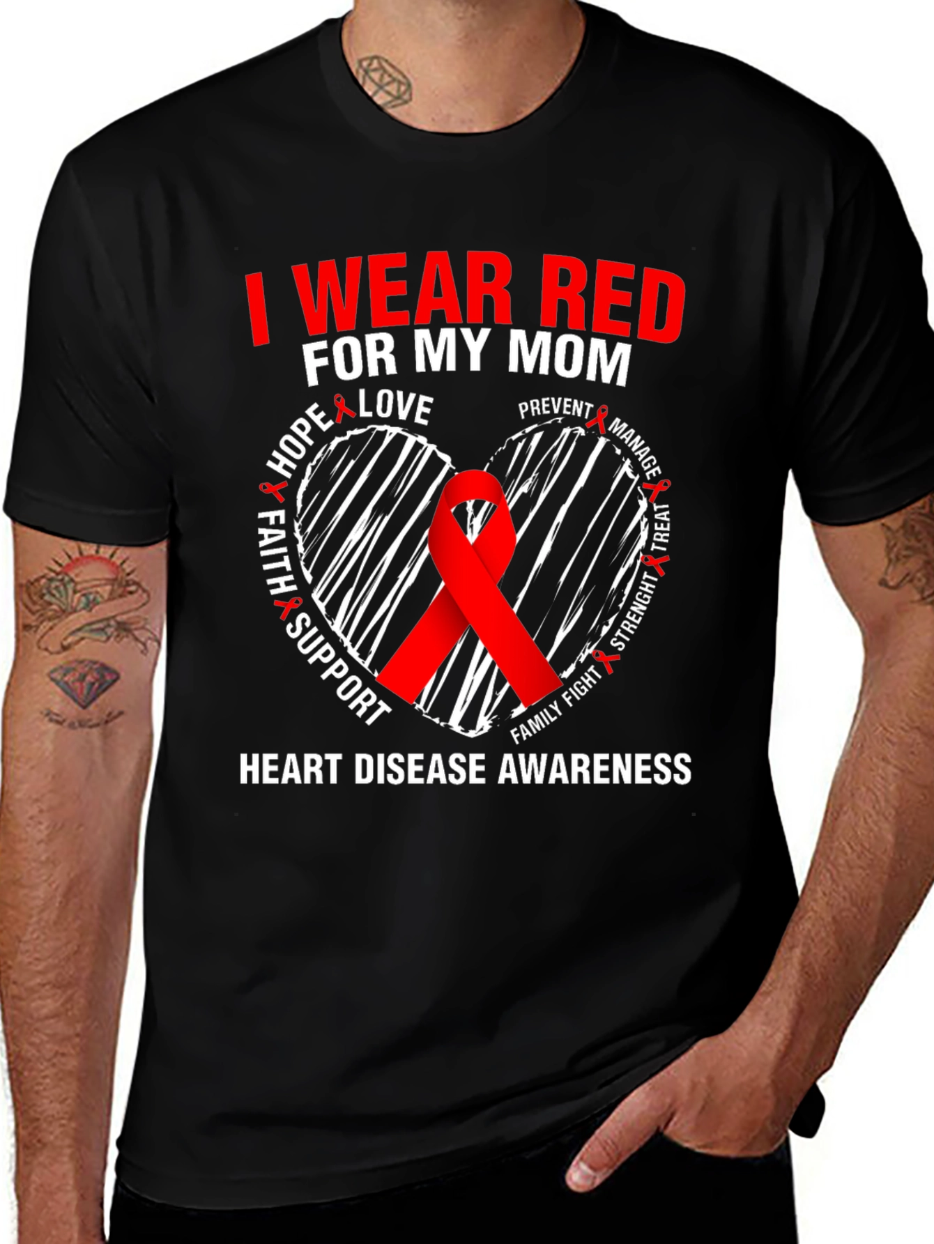 Variant 30 of I Wear Red for My Mom Heart Disease Awareness T-Shirt