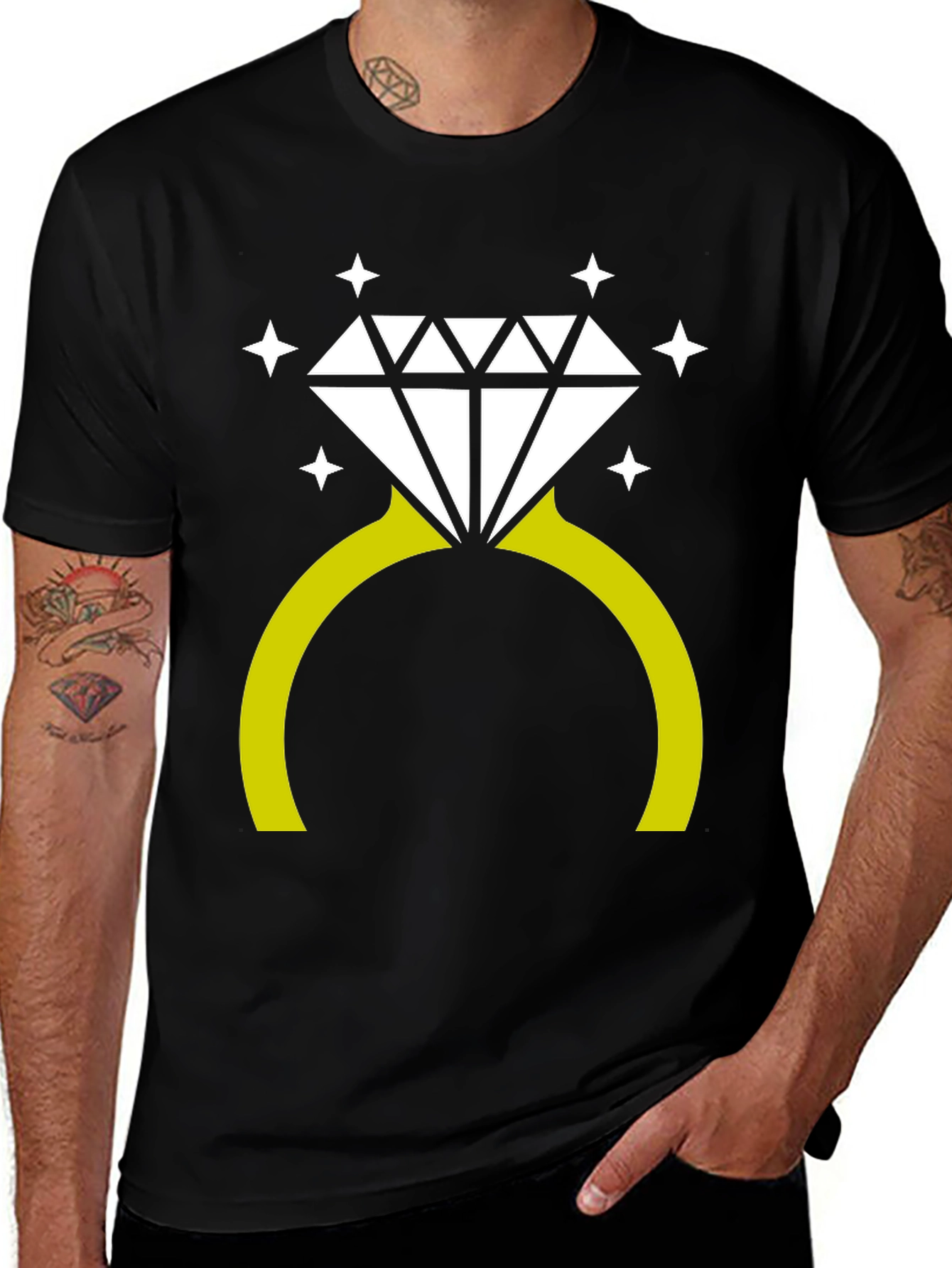 Variant 10 of Diamond Ring Graphic Tee - Stylish Novelty T-Shirt