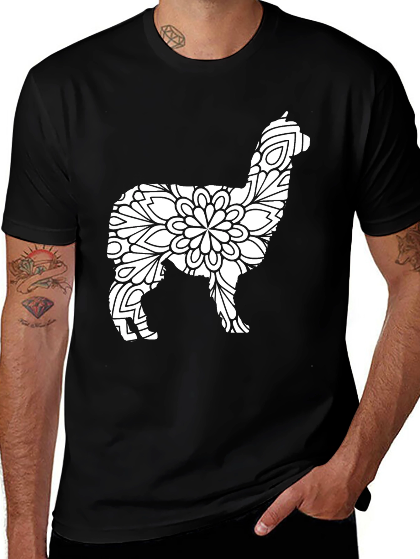 Variant 15 of Alpaca Mandala Black T-Shirt
