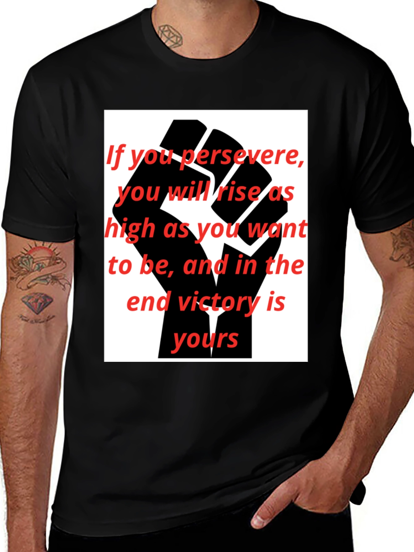 Variant 15 of Motivational Black Fist Graphic T-Shirt