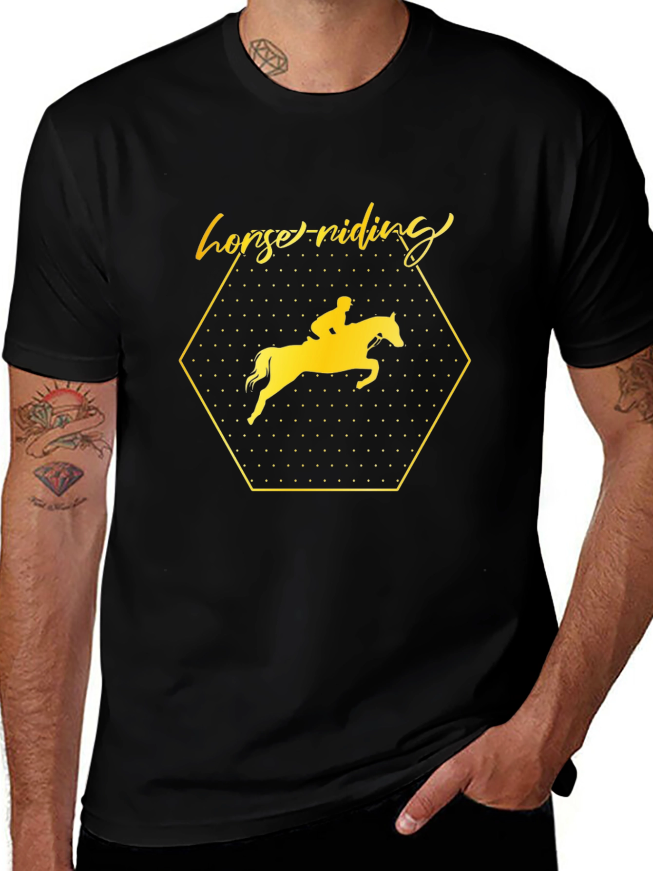 Horse Riding Graphic Tee - Stylish Equestrian Shirt