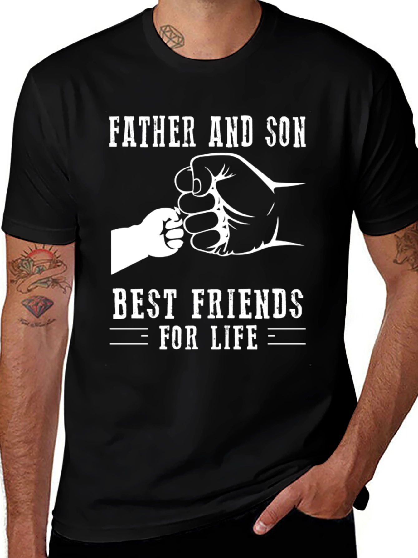 Variant 26 of Father and Son Best Friends for Life Black Graphic T-Shirt