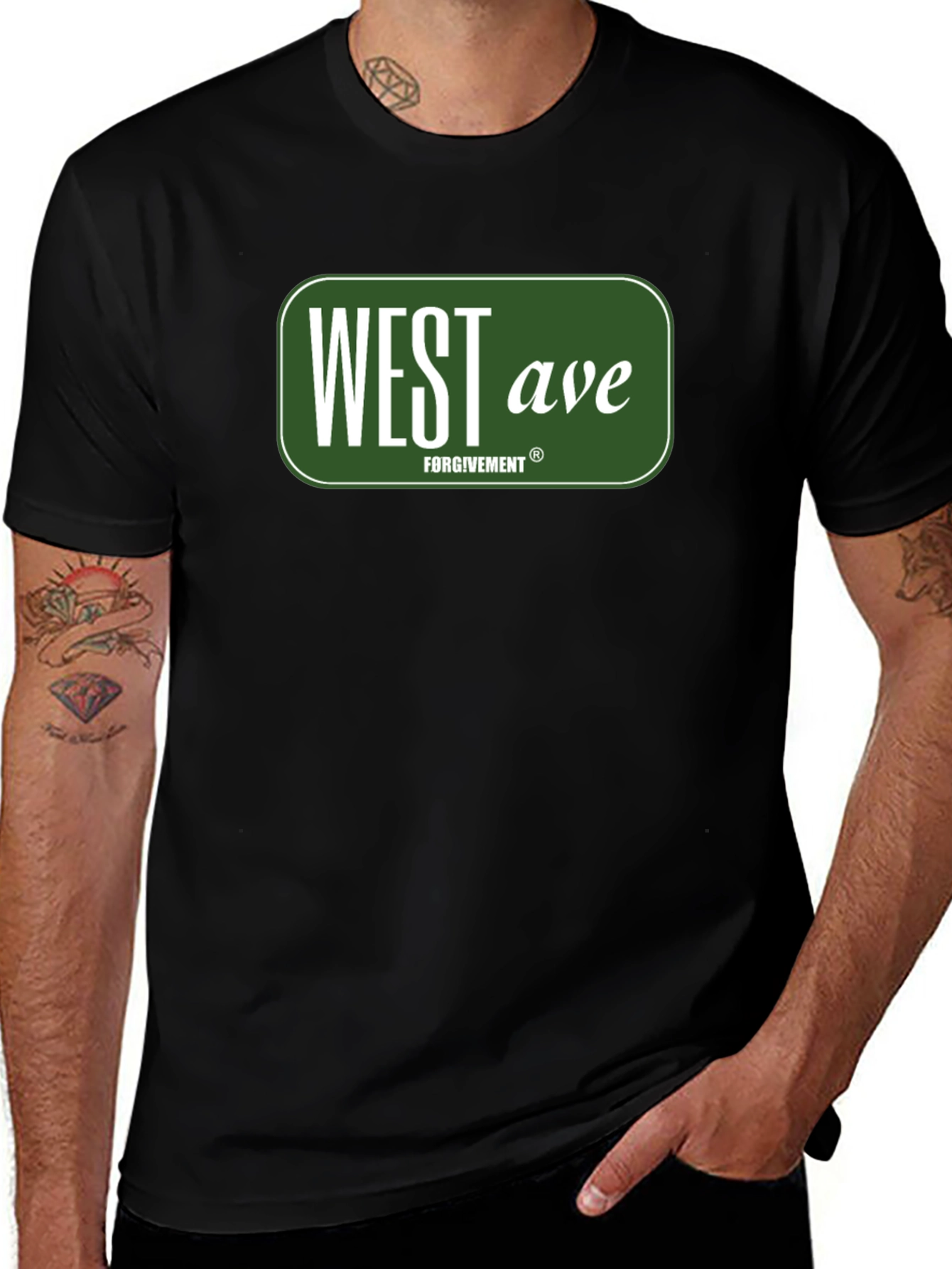 Variant 18 of West Ave Forgivemeant Black Graphic Tee