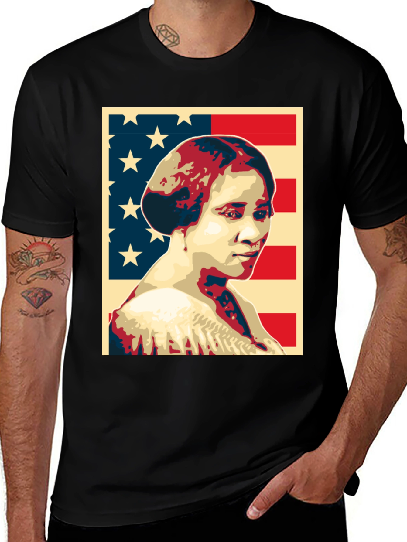 Variant 3 of Harriet Tubman US Flag T-Shirt - History Tee