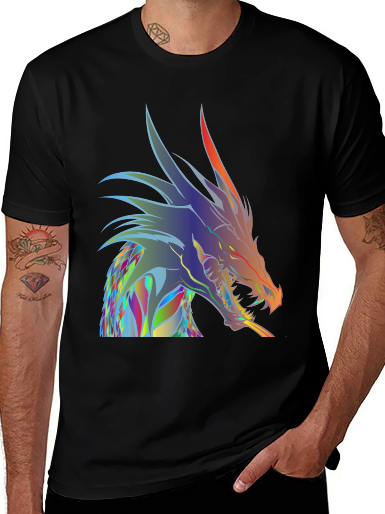 Variant 11 of Dragon Graphic Tee - Fierce Fantasy Style