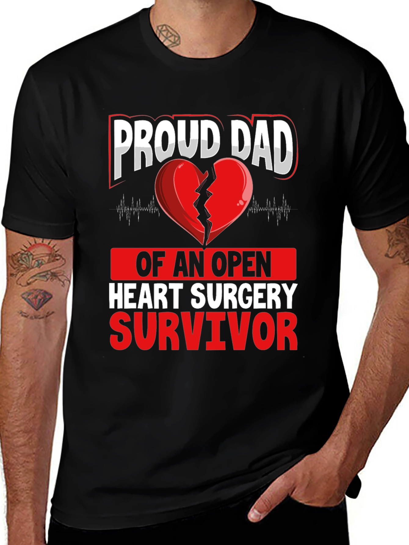 Variant 12 of Proud Dad Open Heart Surgery Survivor T-Shirt