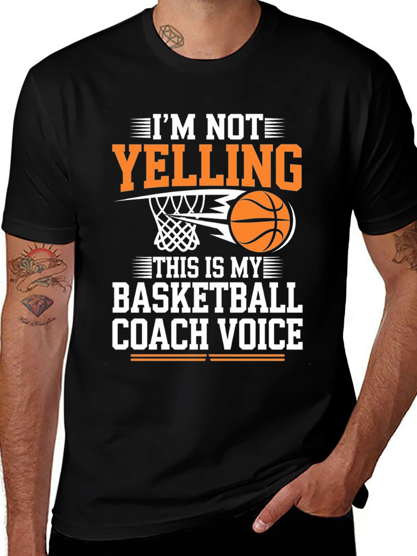 Variant 5 of Basketball Coach Voice T-Shirt - Funny Sports Tee