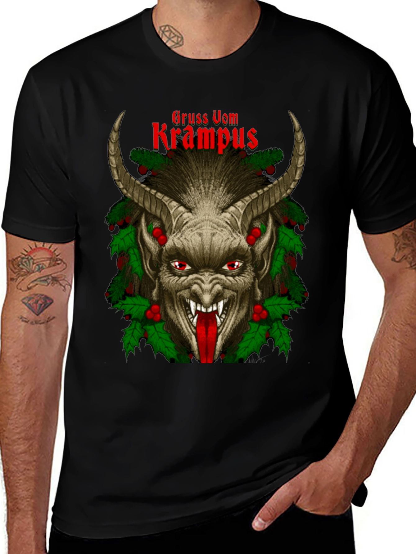 Variant 21 of Gruss Vom Krampus Graphic Tee - Holiday Devil Shirt
