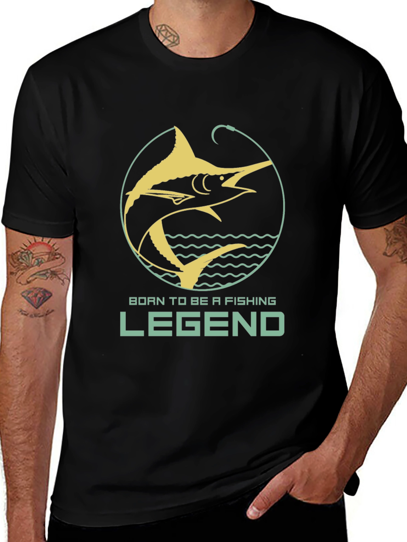 Variant 5 of Born to Fish Legend T-Shirt - Fishing Graphic Tee