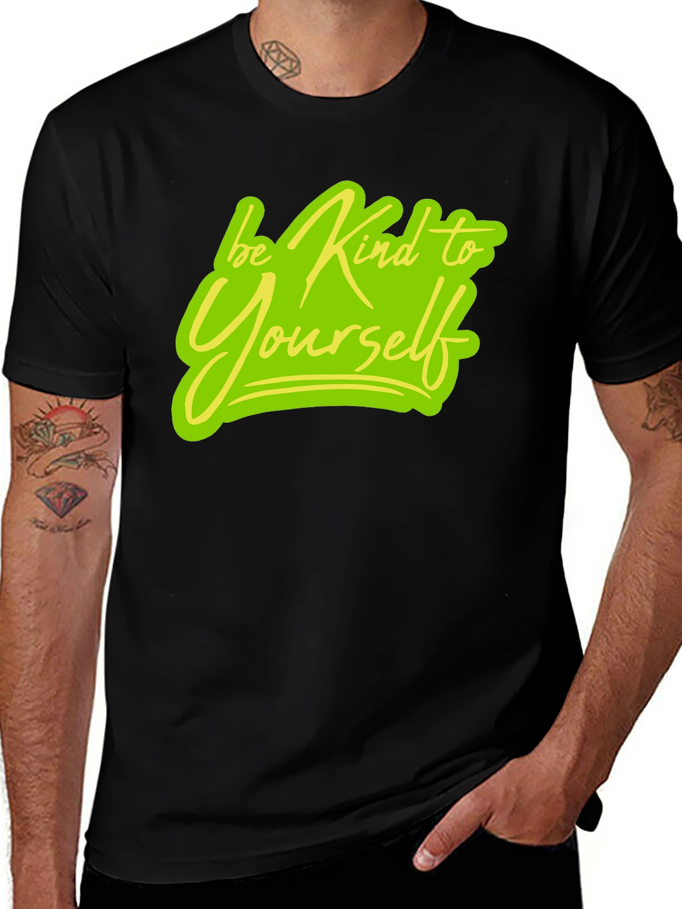 Variant 26 of Be Kind To Yourself Black Graphic Tee