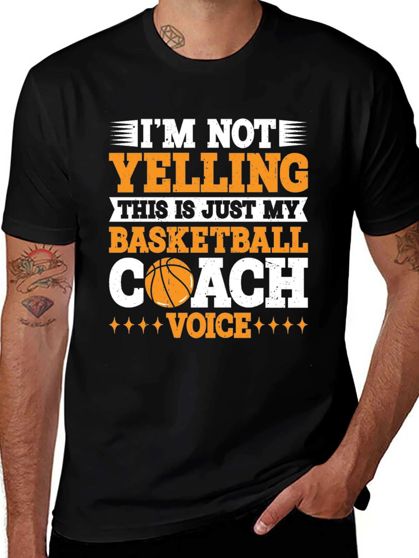 Variant 8 of Basketball Coach T-Shirt - I'm Not Yelling Funny Tee