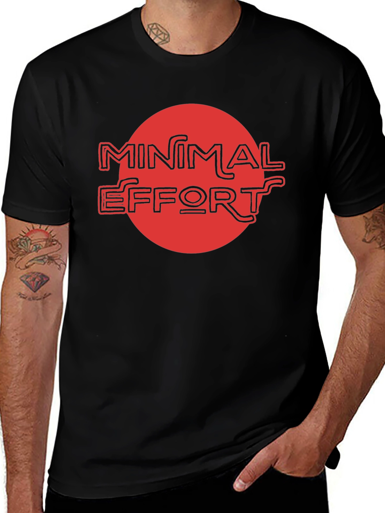 Variant 16 of Minimal Effort Graphic Tee - Black Cotton Casual T-Shirt