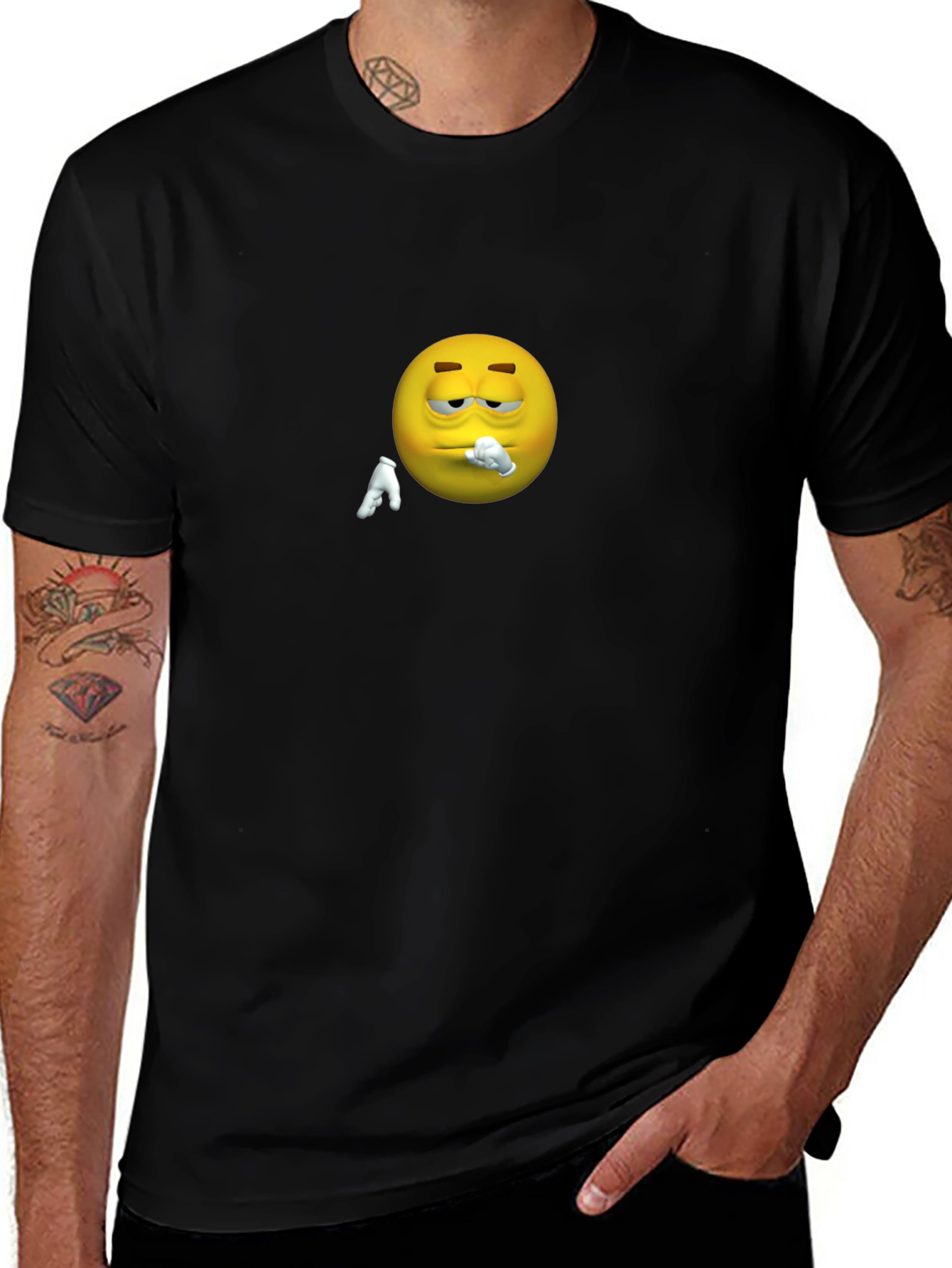 Variant 28 of Emoji Smoking Black T-Shirt - Unique Graphic Tee