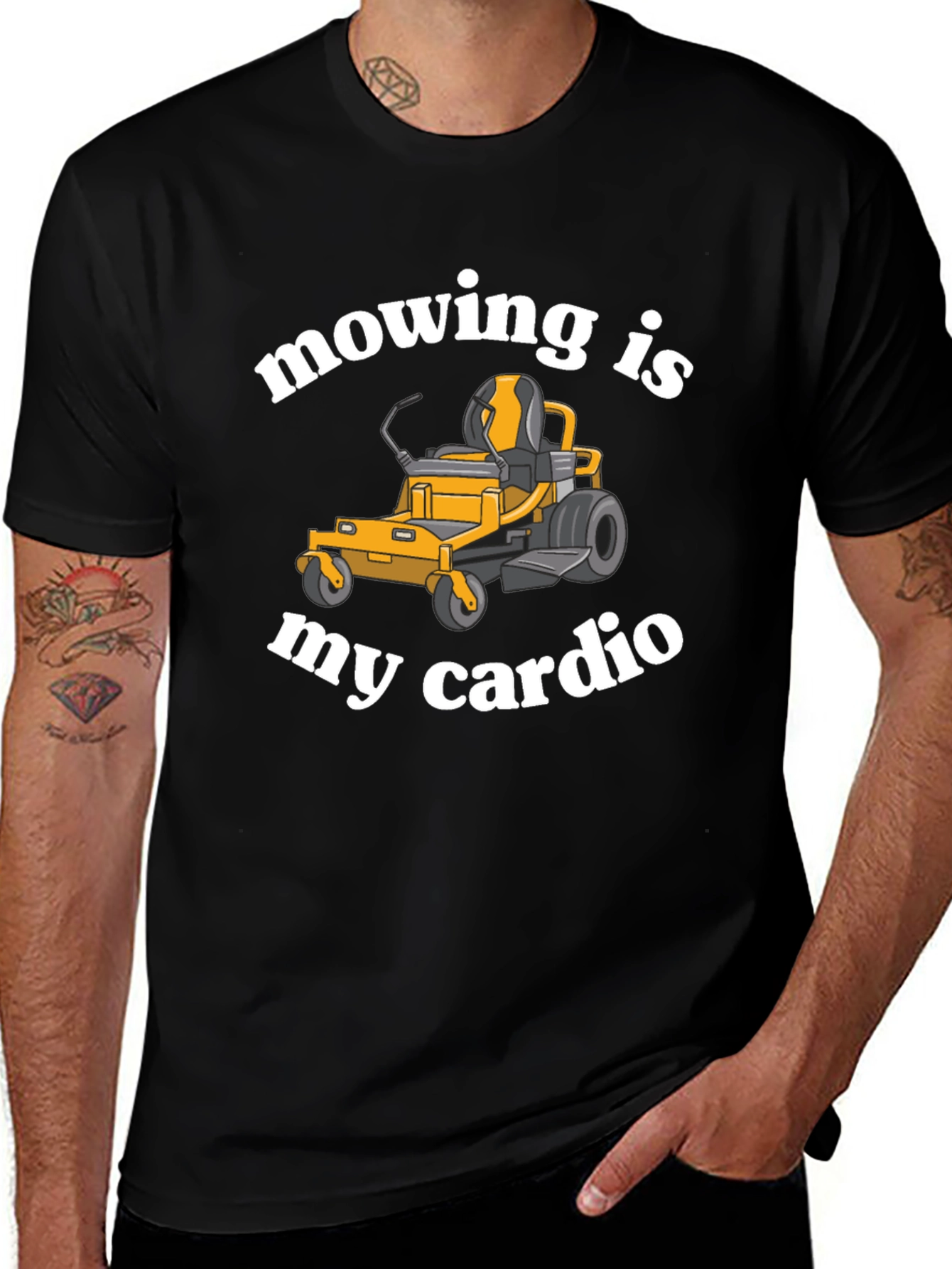 Variant 10 of Mowing is My Cardio Funny Lawn Mower T-Shirt