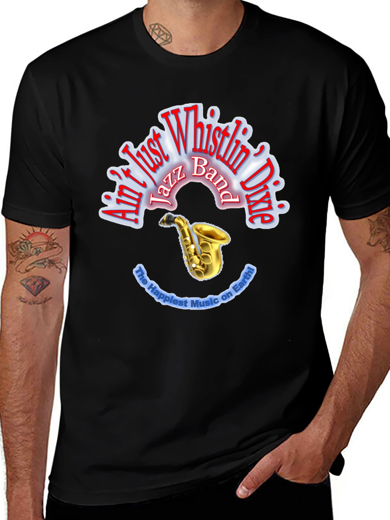Variant 26 of Ain't Just Whistlin' Dixie Jazz Band Graphic Tee
