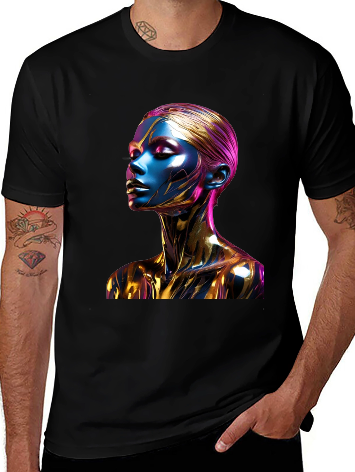 Variant 19 of Abstract Art T-Shirt - Metallic Beauty