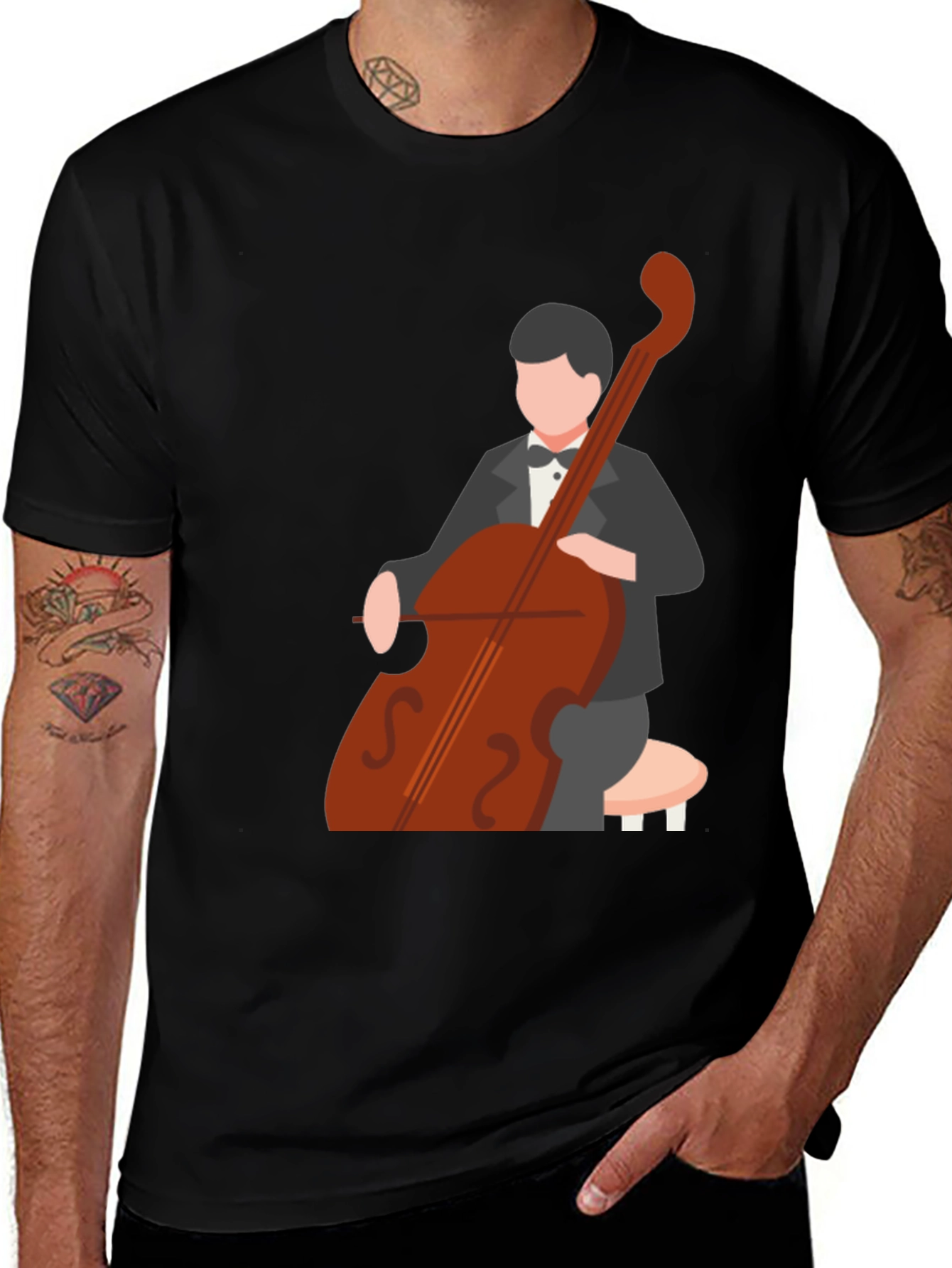 Variant 24 of Cello Player Graphic Tee - Musician T-Shirt