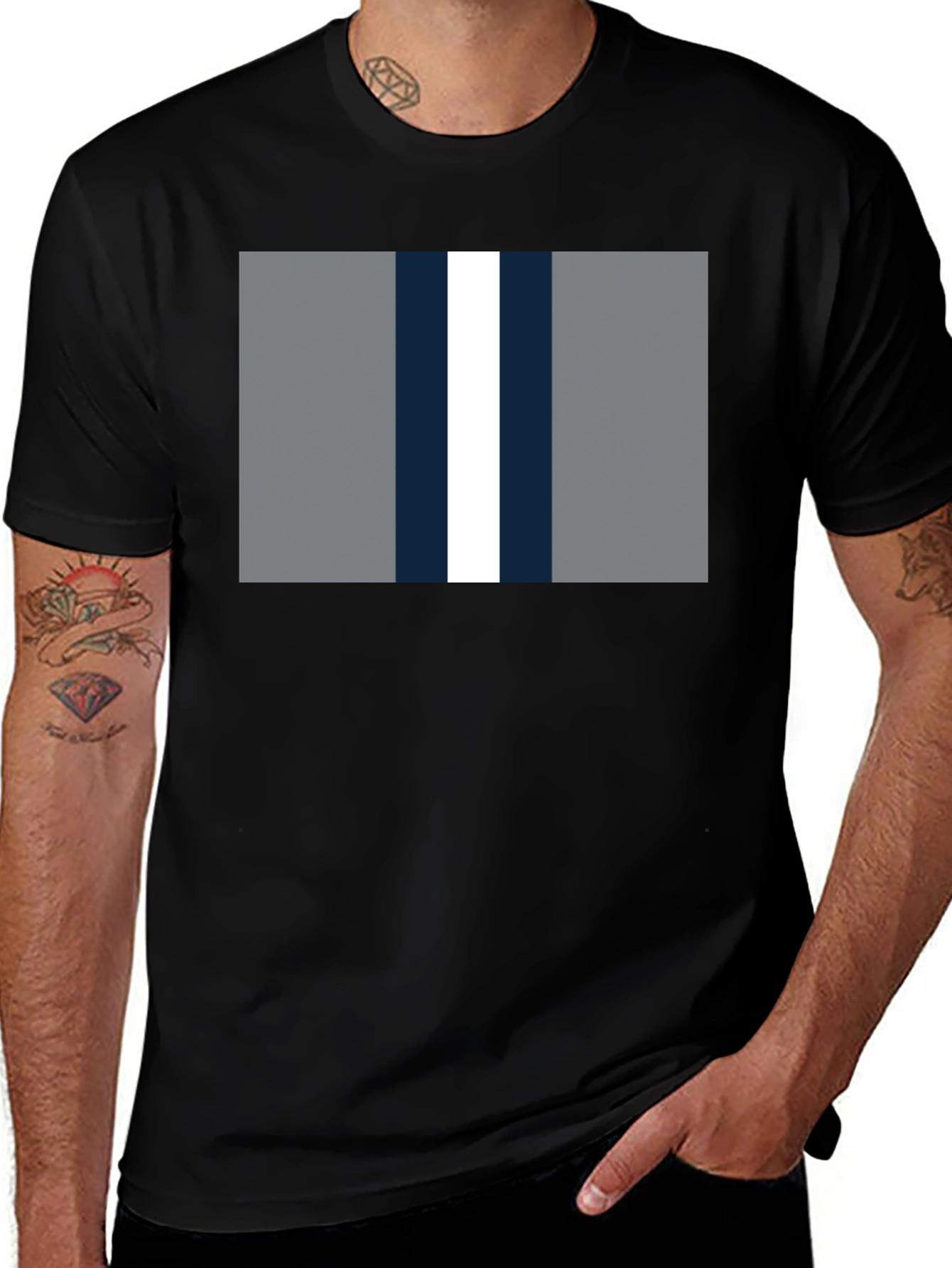 Variant 28 of Striped Graphic Tee - Modern Casual Style