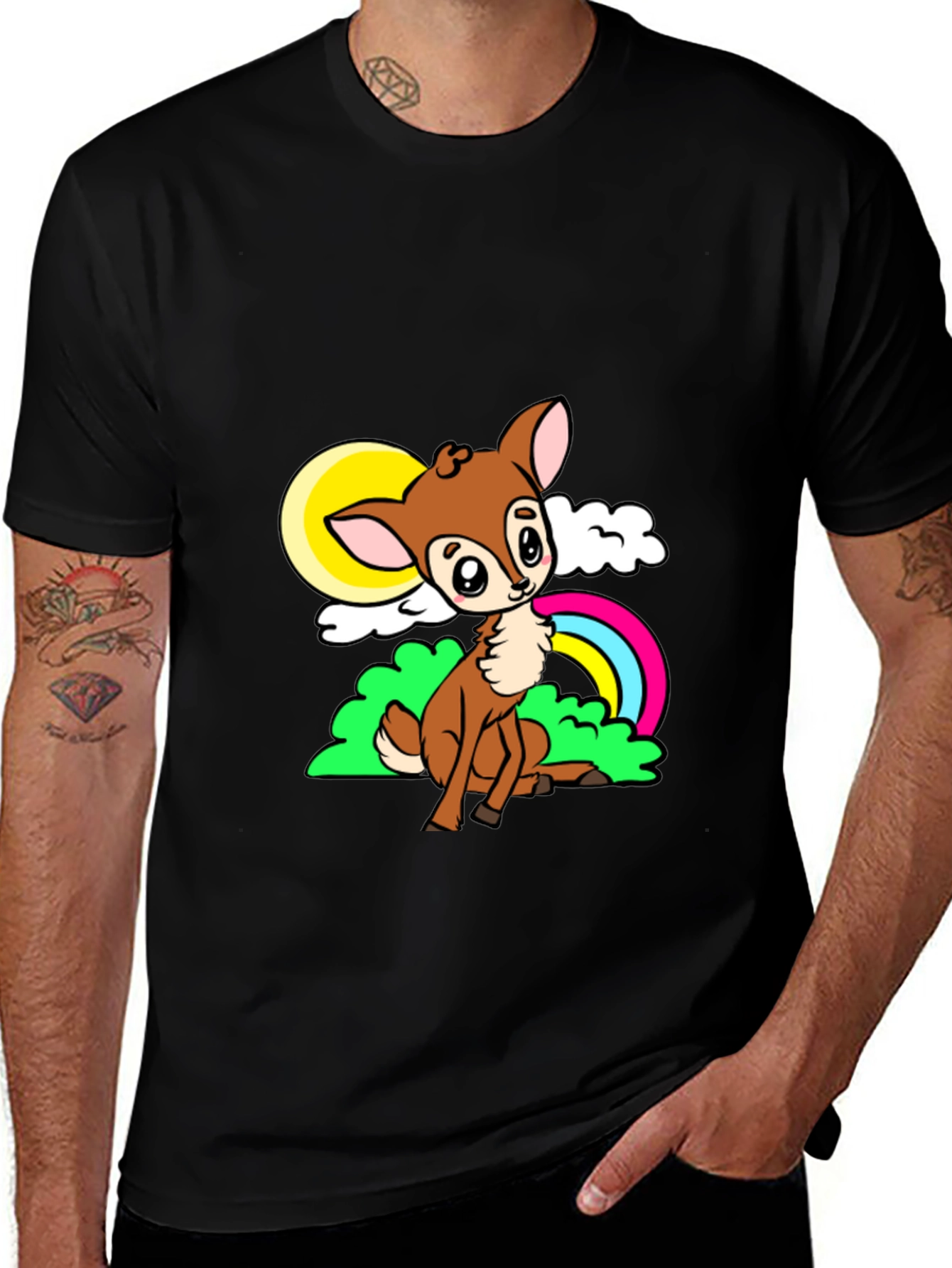 Variant 26 of Cute Deer Rainbow Graphic Tee