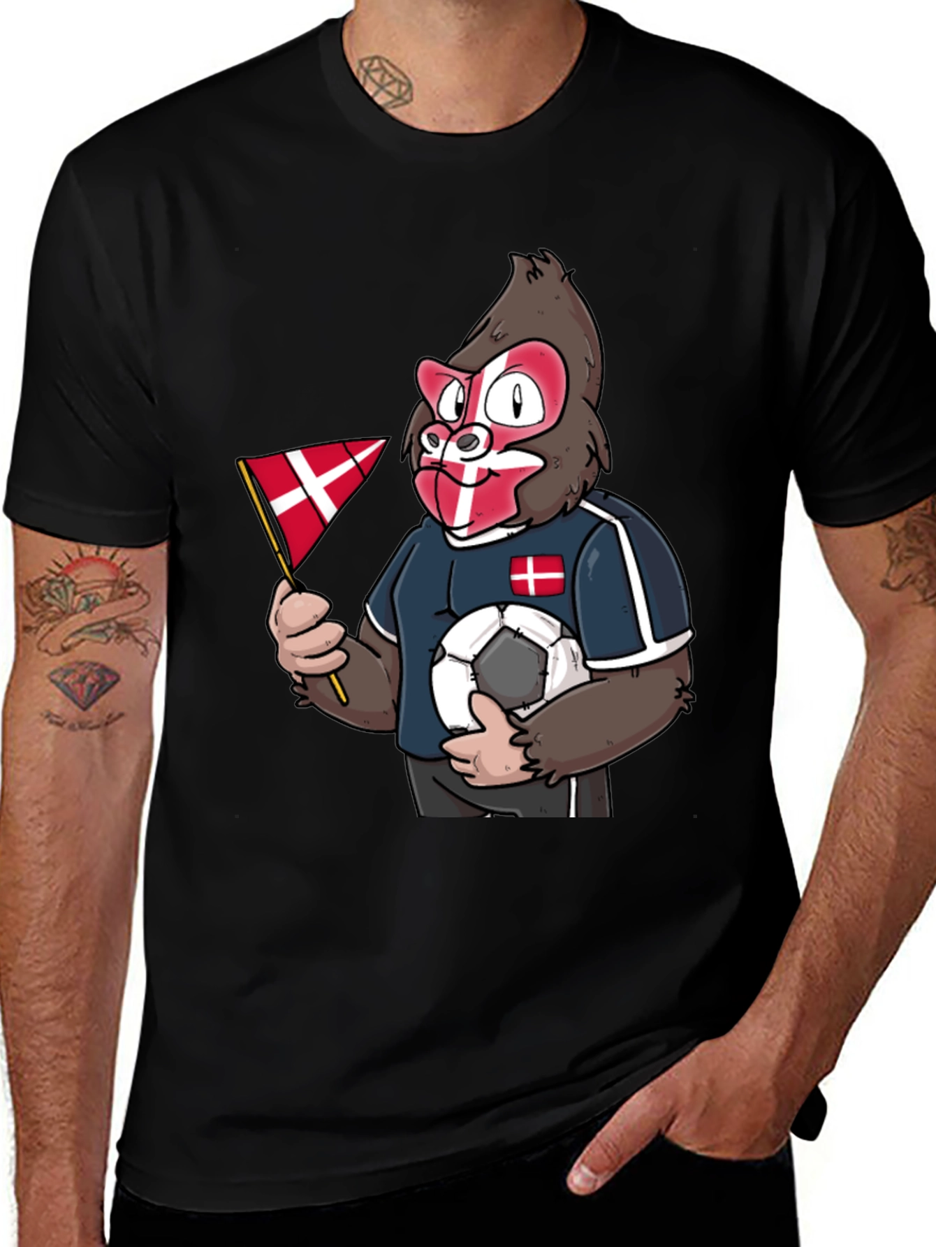 Variant 15 of Denmark Soccer Gorilla T-Shirt