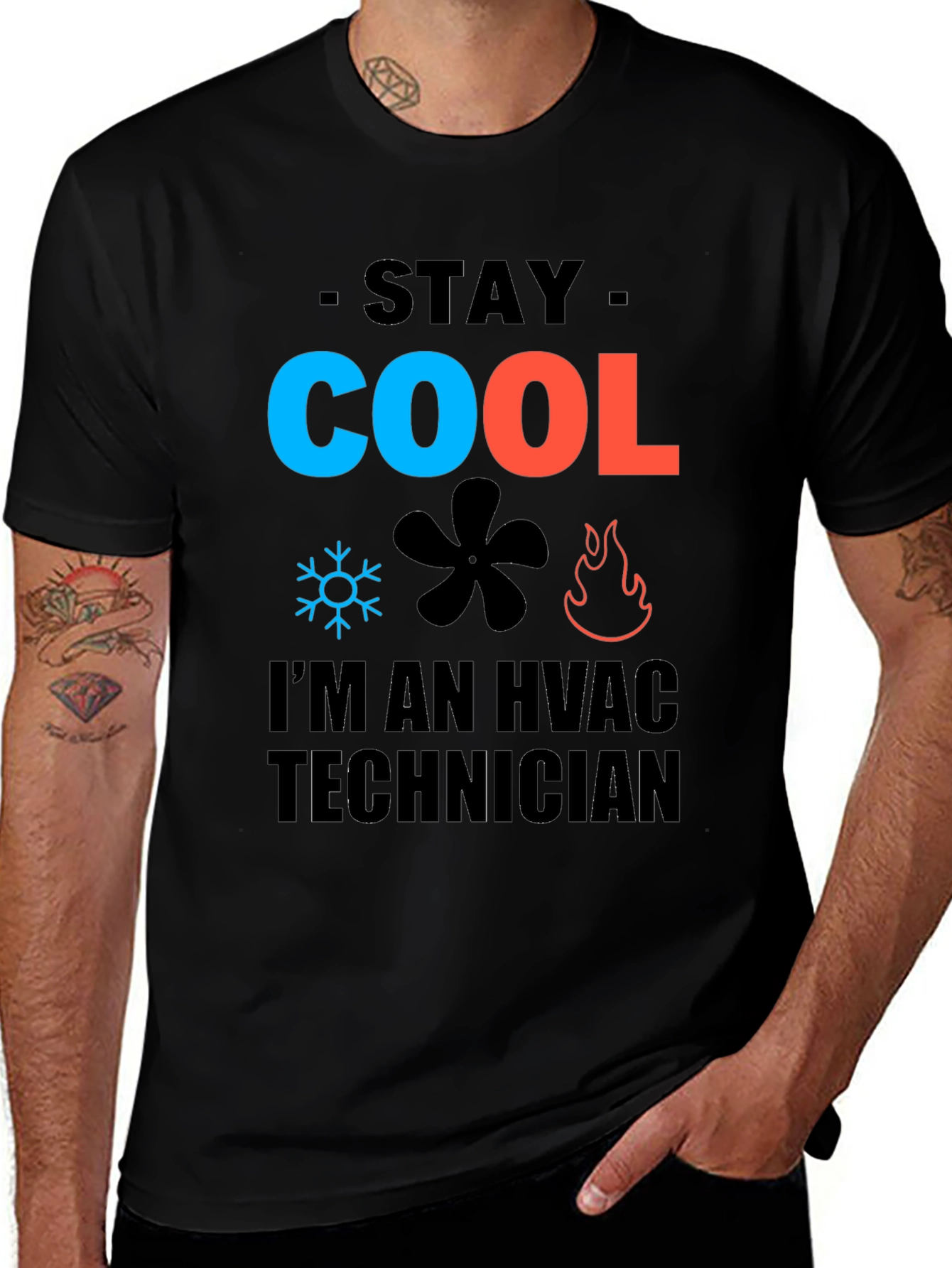 Variant 30 of Stay Cool HVAC Technician Graphic Tee