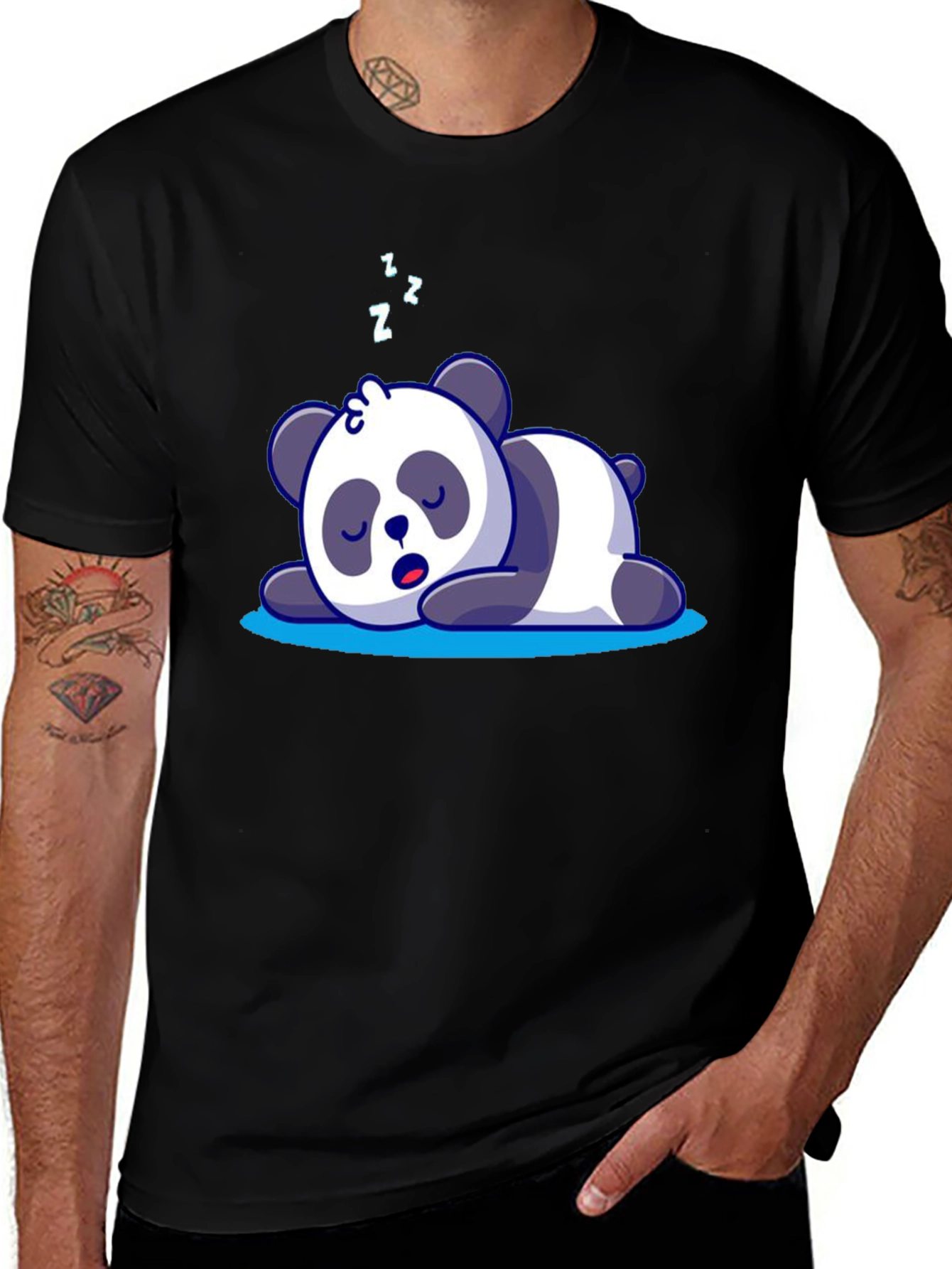 Cute Sleeping Panda Graphic T-Shirt