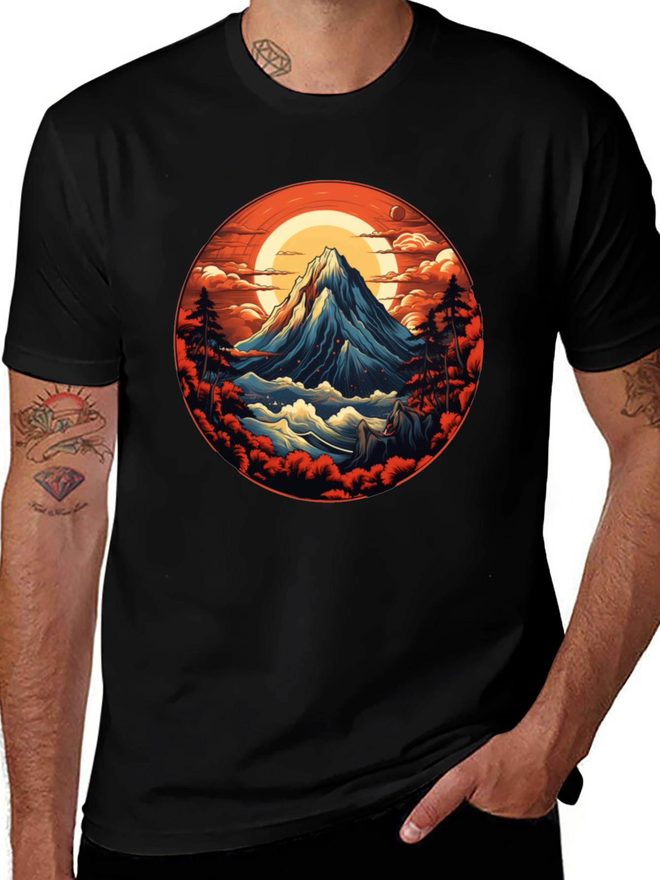 Variant 23 of Mountain Peak Graphic Tee - Black
