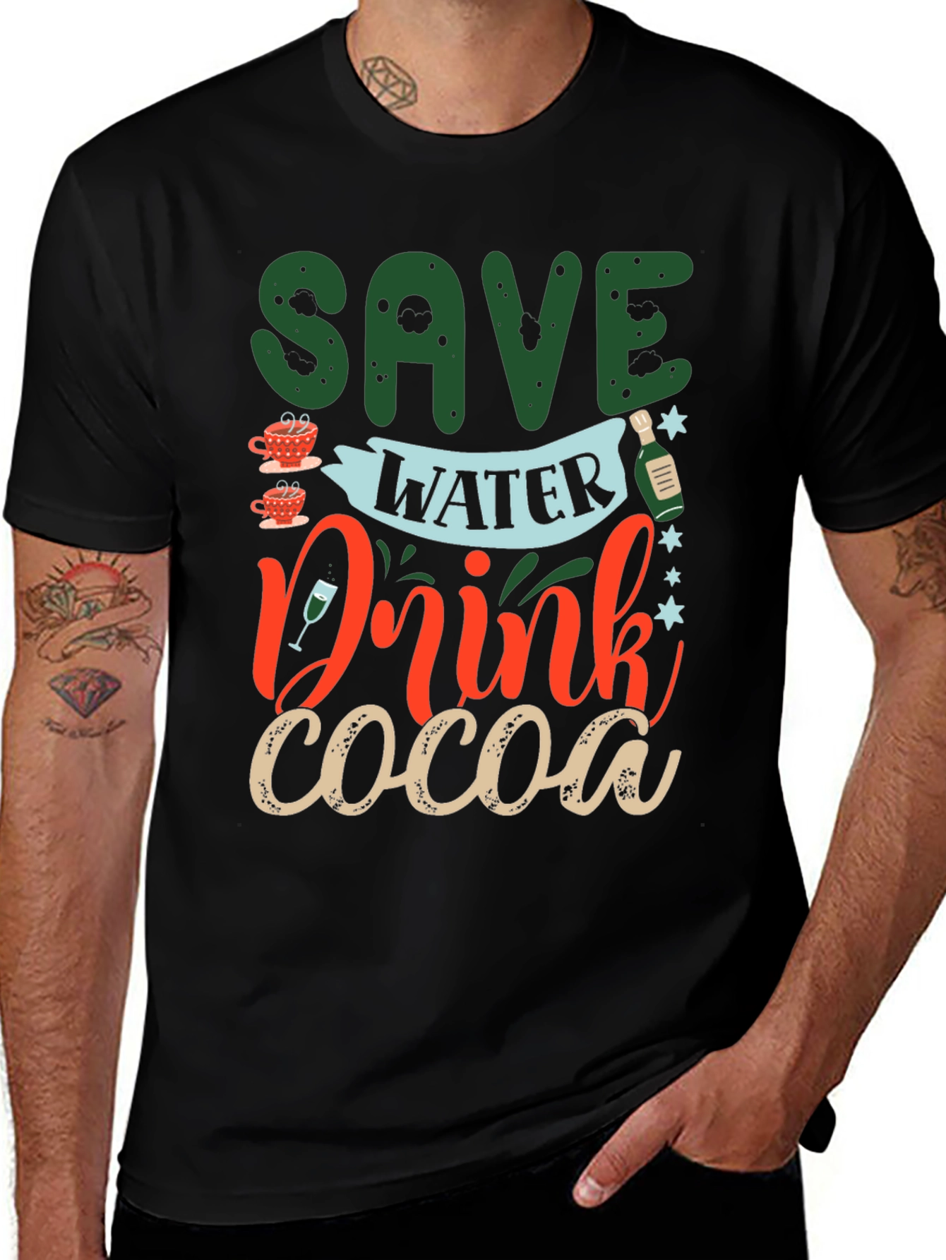 Variant 20 of Save Water Drink Cocoa Graphic Tee