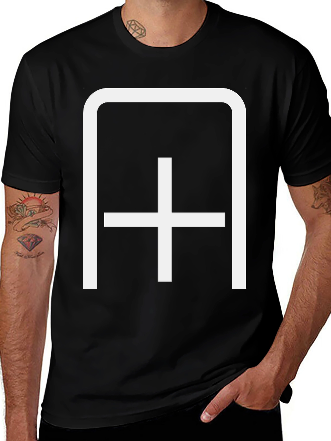 Variant 27 of Modern Minimalist Symbol Black T-Shirt