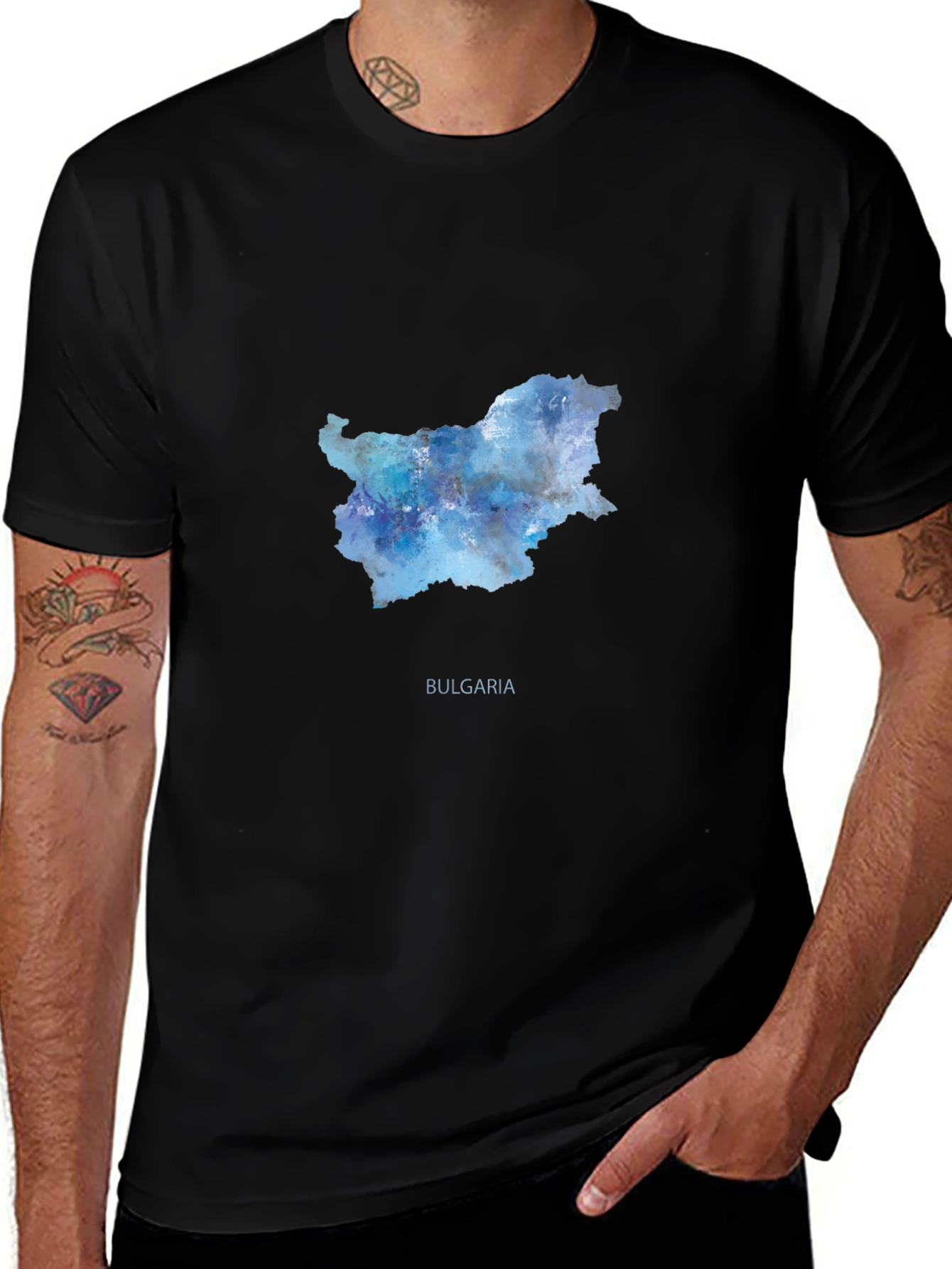 Variant 11 of Bulgaria Watercolor Map Graphic T-Shirt