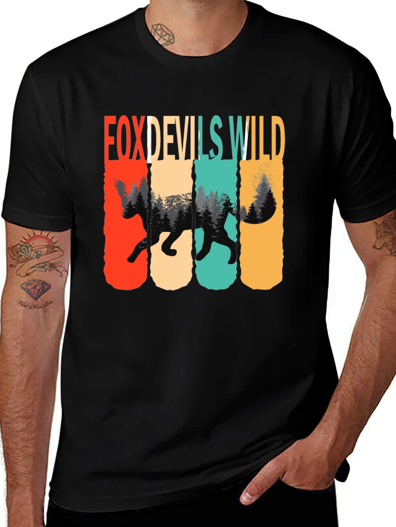 Variant 24 of Fox Devils Wild Retro Graphic T-Shirt