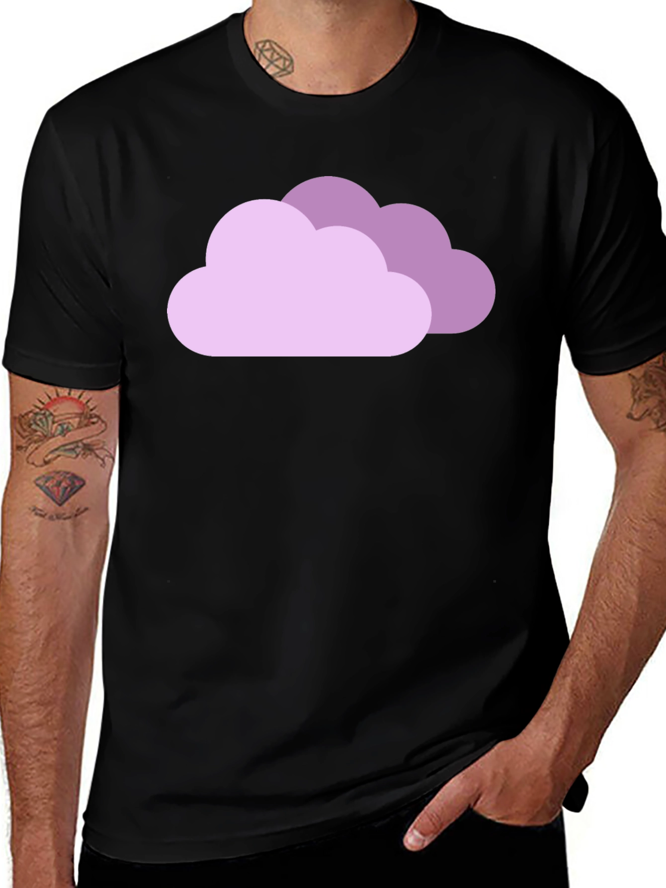 Variant 7 of Cloud Graphic Black T-Shirt