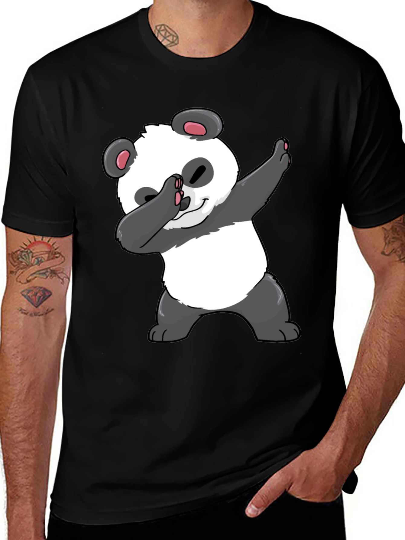Variant 2 of Dabbing Panda Graphic Tee - Black Casual T-Shirt