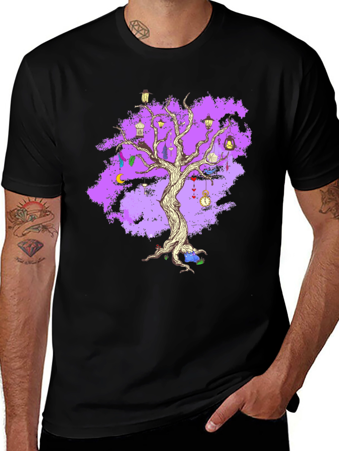 Variant 16 of Enchanted Tree Graphic Tee - Unique Fantasy Design
