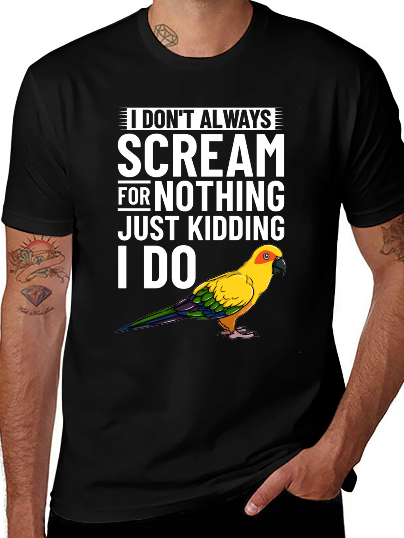 Variant 4 of Funny Parrot T-Shirt - I Don't Always Scream