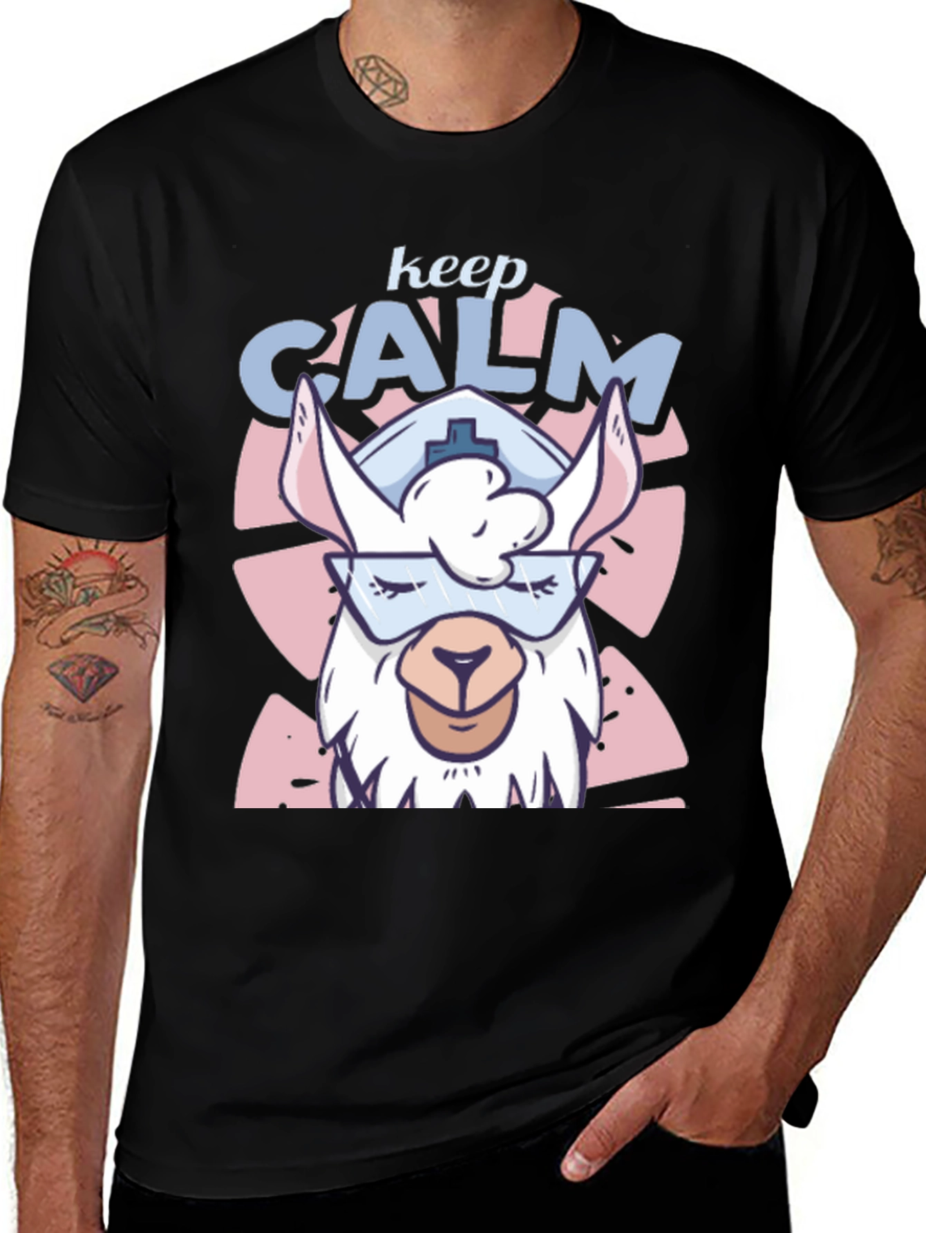 Variant 12 of Keep Calm Llama Nurse T-Shirt