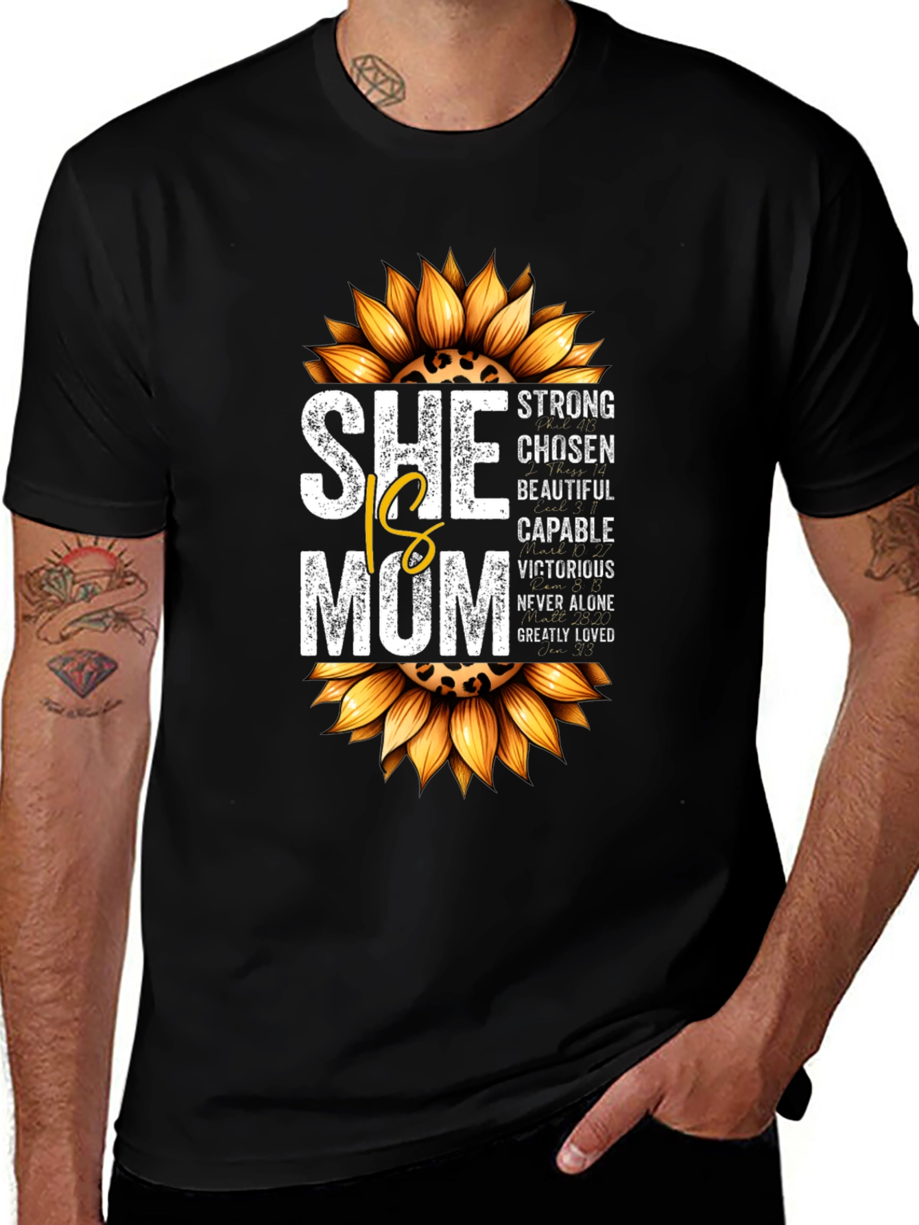 Variant 10 of She is Mom Sunflower Graphic T-Shirt