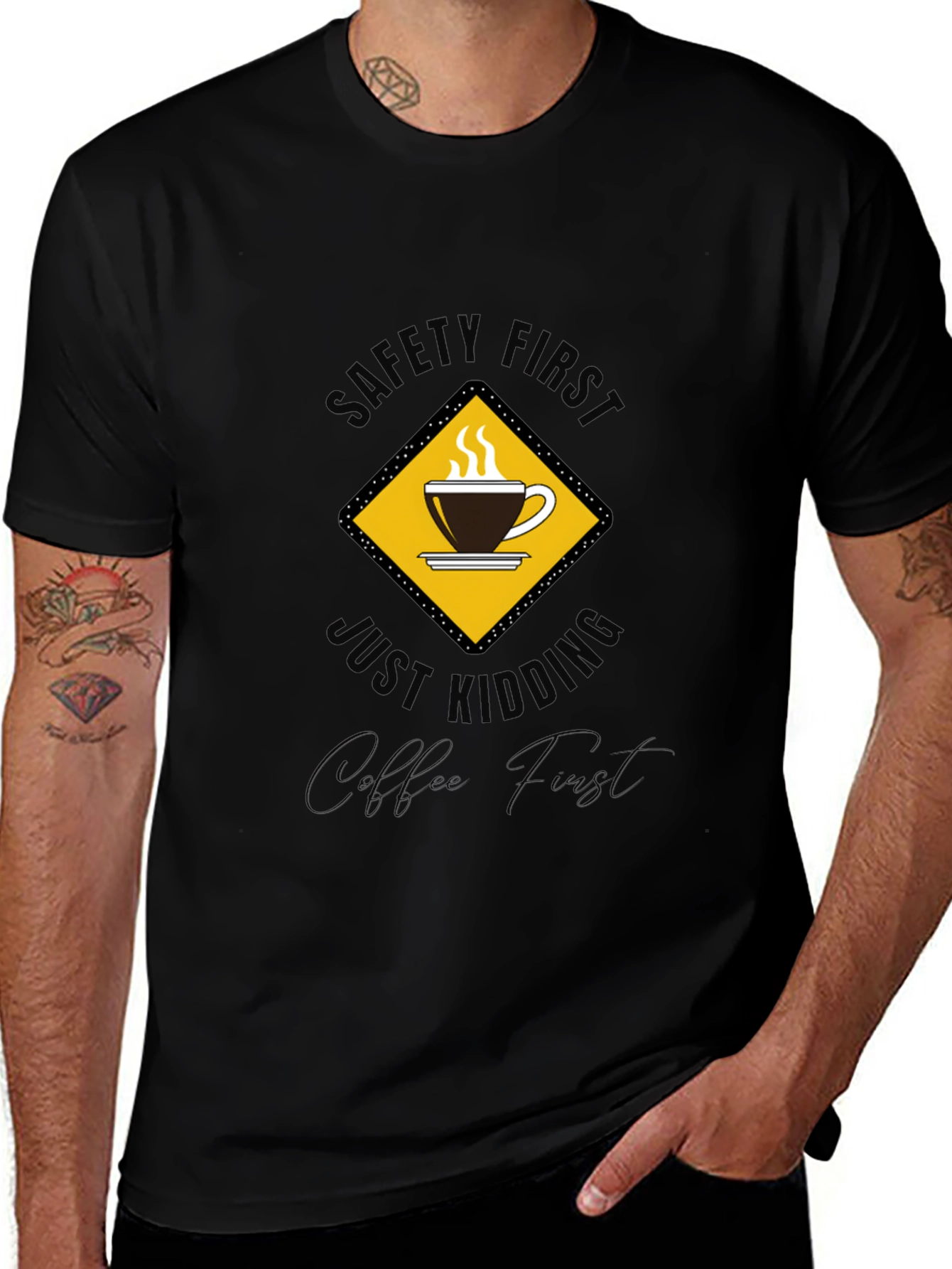 Variant 4 of Safety First Coffee Lover T-Shirt