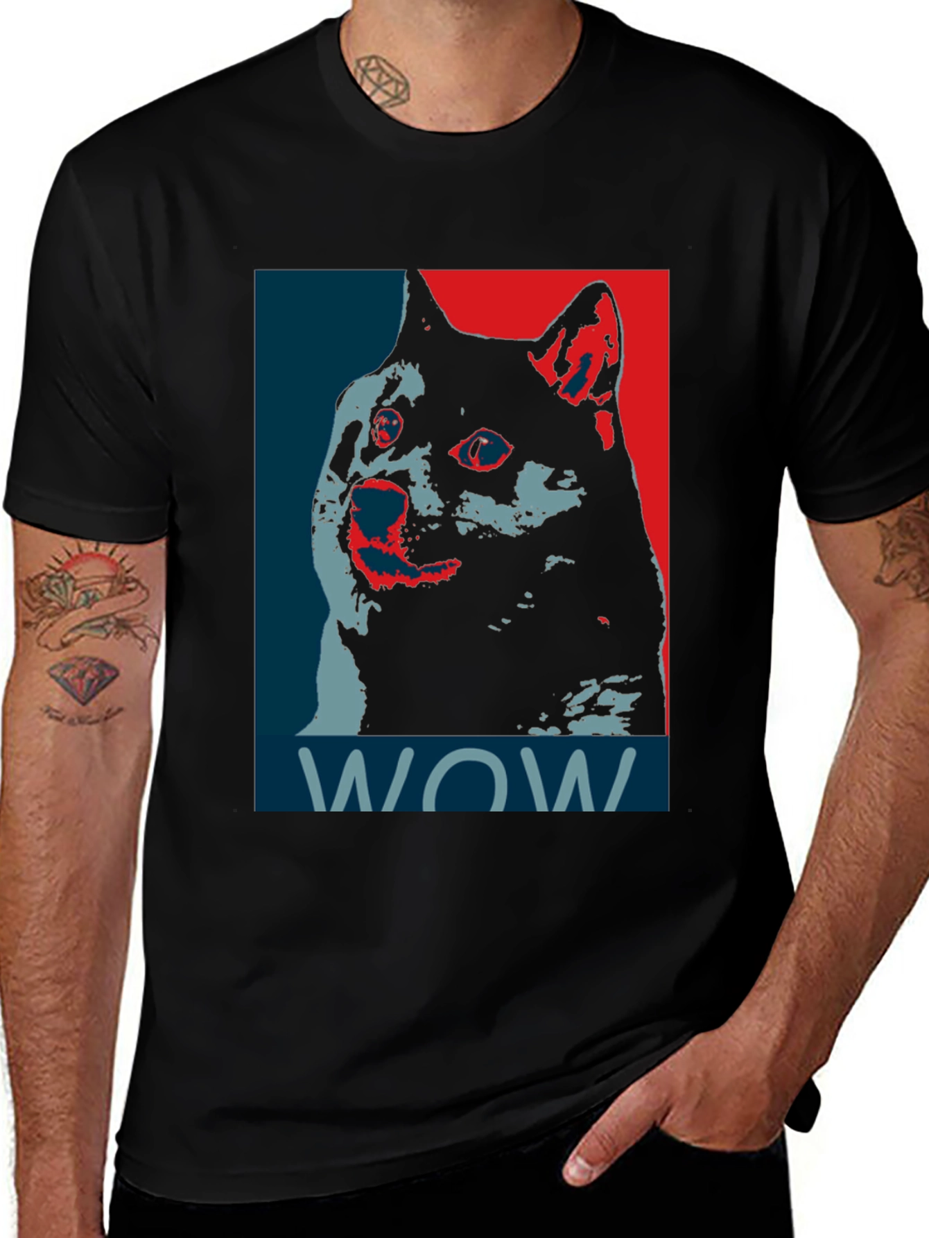 Variant 14 of WOW Cat Graphic Tee - Trendy Unisex T-Shirt