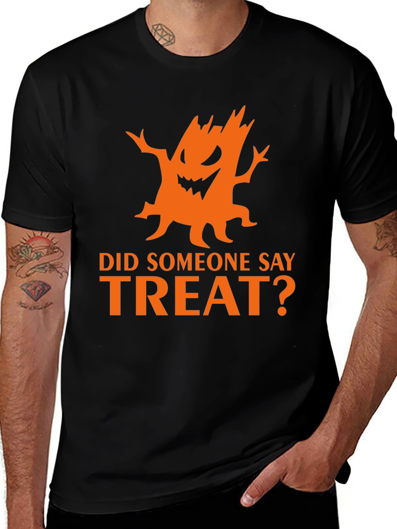 Halloween Treat T-Shirt - Spooky Tree Design