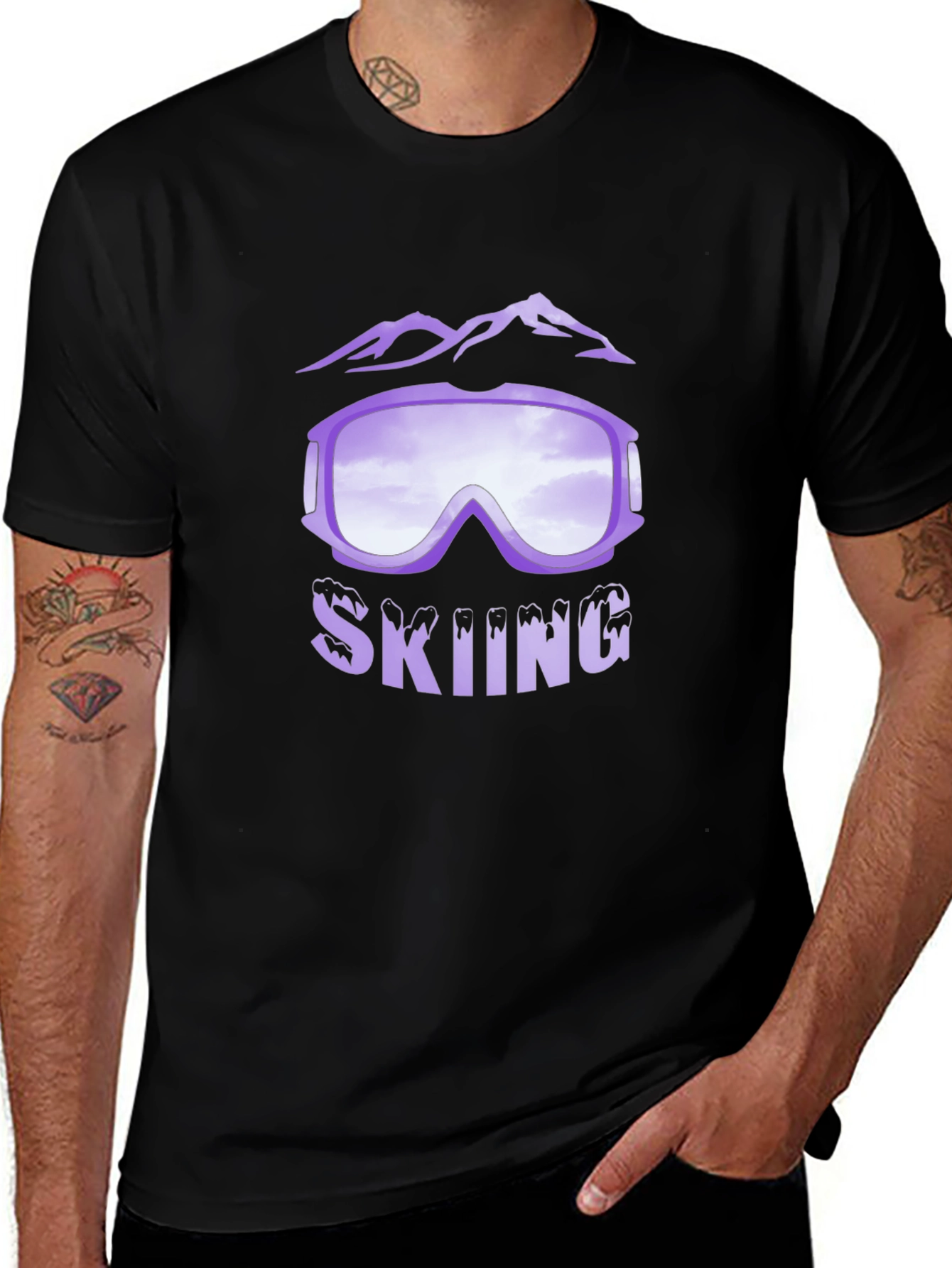 Variant 8 of Skiing Goggles Graphic T-Shirt - Mountain Adventure Tee
