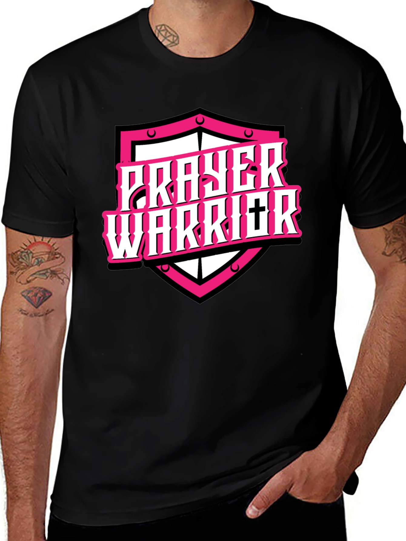 Variant 2 of Prayer Warrior Graphic Tee - Black